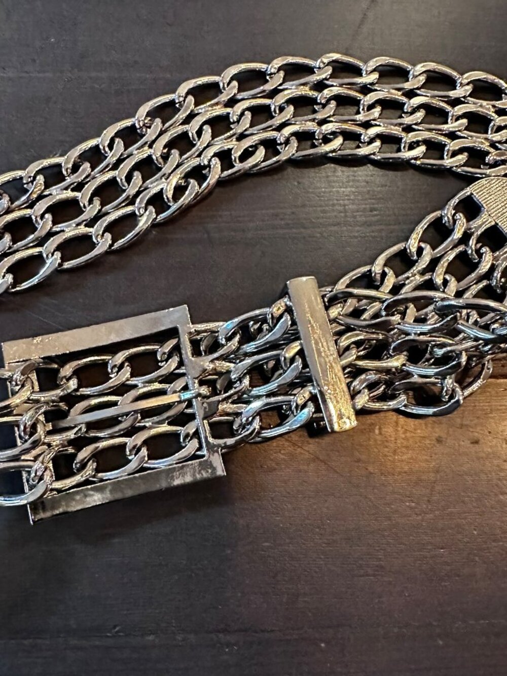 Heavy Silver Chain Metal Belt | Adjustable Belt | Fits Up to 34–35" - Picture 6 of 7